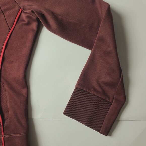 Puma Women’s Full Zip Burgundy Athletic Track Jacket Size Large Maroon - Picture 4 of 10